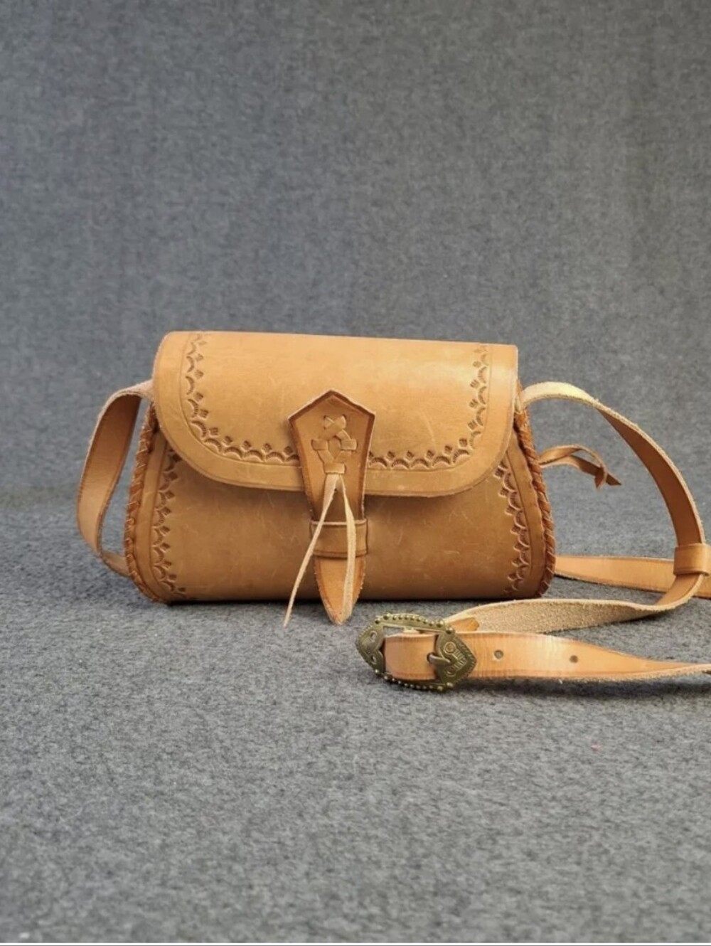 Handcrafted Leather Bag in Tan Made In POLAND NWT
